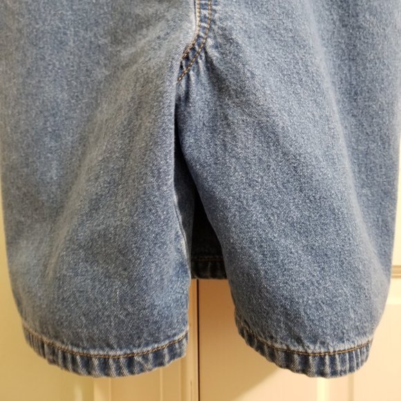 Squeeze Jeans overalls Medium denim shorts utility bib carpenter VINTAGE 90s - Picture 8 of 14